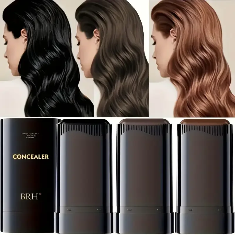 Hair Dye Stick 3 Colors Hair Stick to Cover White Hair Without Fading Disposable dye stick Plant Dye Roots Color Replenishment