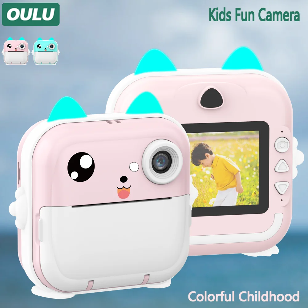 

OULU 2.4Inch Screen Kids Toy Taking Photos and Playback Front And Rear Dual Lens Printing Camera Birthday Gift Children