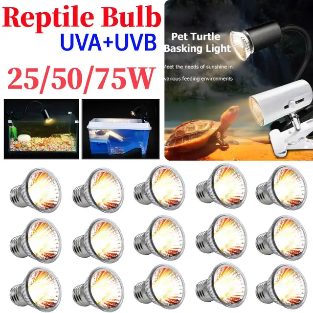 UV Light Bulbs Heating Temperature Controller Bulb Turtle Basking UV Heating Light Full Spectrum Sunlamp 1