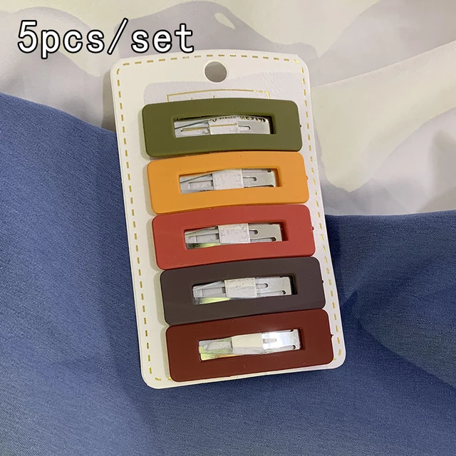 Hairpin Korean Simple Bb Clip Bangs Headdress Macaron Girl Hair Accessories Set Metal Hair Claws Ladies Hairgrip Headwear 5pcs