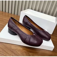 Printemps été microfibre cuir bout fendu femmes pompes mode plissé concepteur à talons bas Tabi semelles souples mocassins chaussures décontractées 5