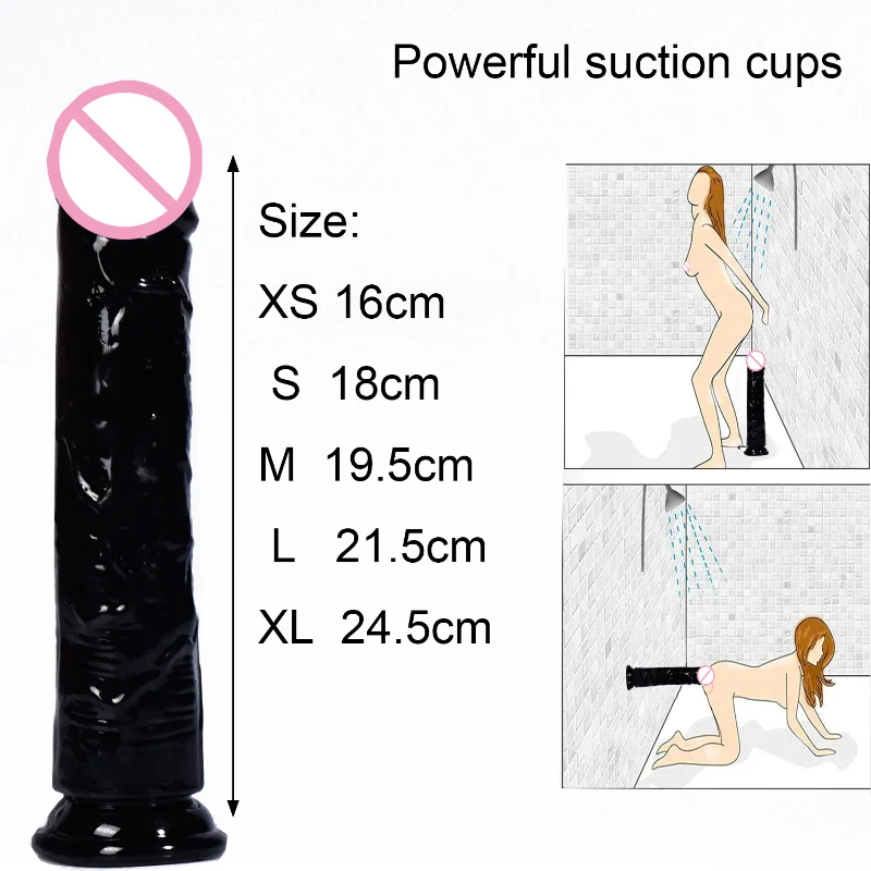 Wholesale from 30 Pieces Black Realistic Dildos for Women, Erotic Jelly Dildo with Super Strong Suction Cup Sex Toys G-spot Simulation Artificial Penis Sc3a70804f3024b0bb6041eff49e873a2d