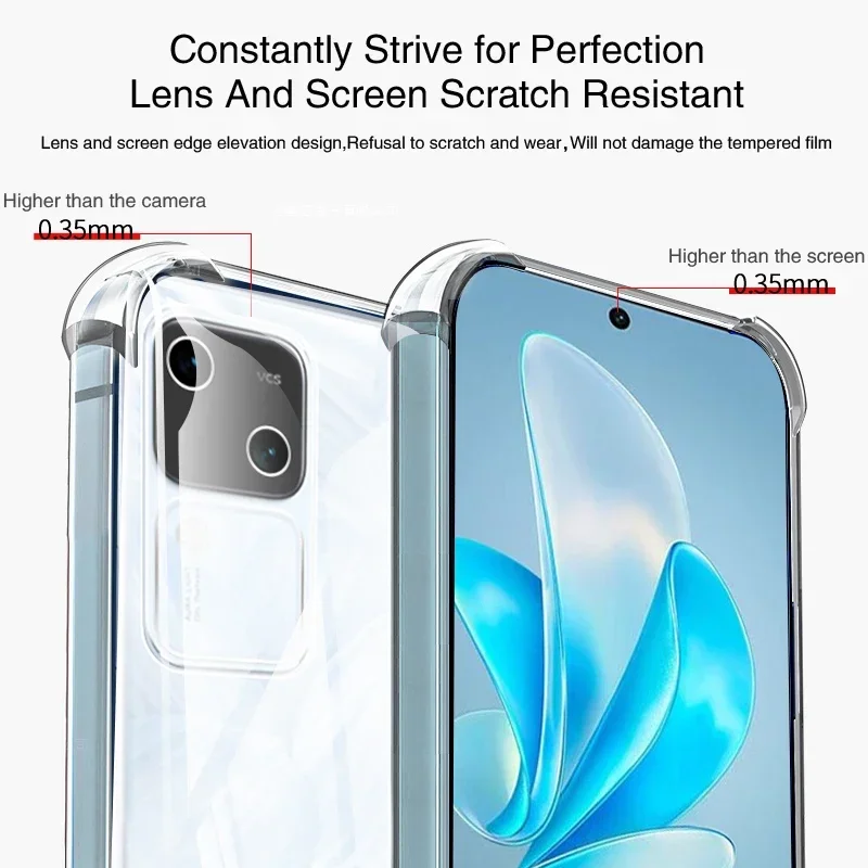 Luxury Clear Airbag Cover Cases for VIVO S18 S18E Pro 5G 360 Soft Air Bag Anti-fall Shockproof Armor VIVOS18Pro VIVOS18E Housing