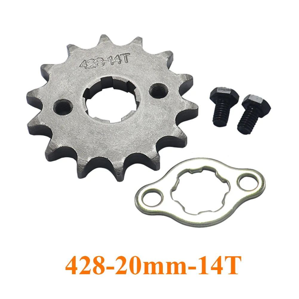 Front Engine 428# 10T 11T 12T 13T 14T 15T 16T 17T 18T 19T Teeth 20mm Chain Sprocket With Retainer Plate Locker For KAYO BSE SSR