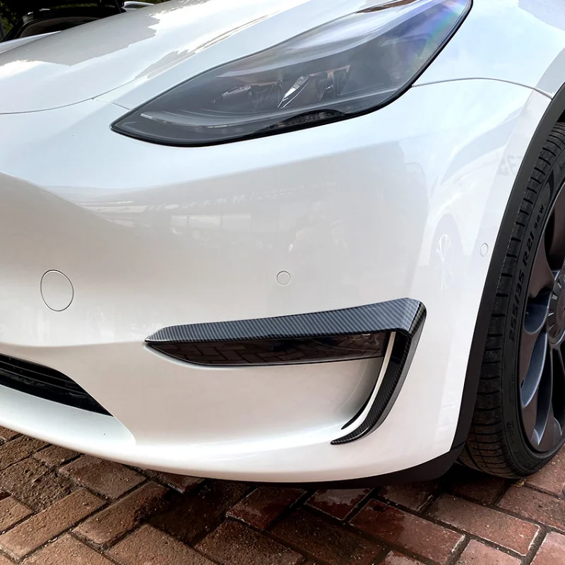 Front Bumper Cover Wind Knife for Tesla Model 3 Y ABS Glossy Black Fog Lamp Trim