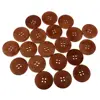 20 Pieces 30mm Handmade Round Coffee Black Wood Buttons 4 Holes Sewing Buttons for Garment Decoration 3