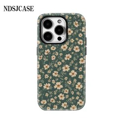 Luxury Double - Layer Green Floral Phone Case Cover - iPhone 14 Plus (FLR - TS32927A1)