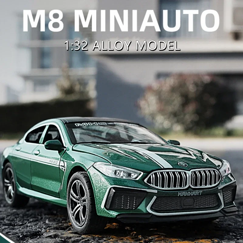 

Модель автомобиля из сплава 1:32BMW M8, Литые и игрушечные автомобили, металлическая Игрушечная модель автомобиля, имитация высоких звуков, Женская коллекция