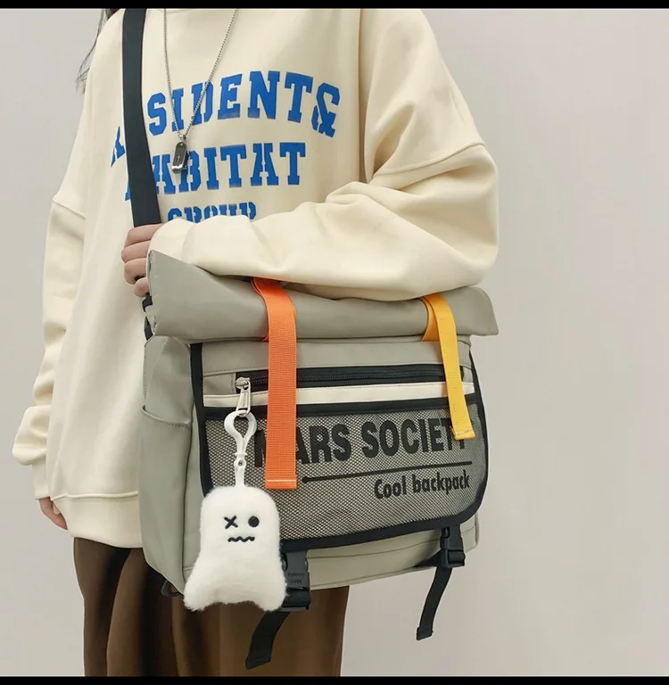 2023 Fashion High-capactiy Vintage Backpack Japanese Multifunctional School Bags For Boys Gilrs Casual Messenger Crossbody Bag