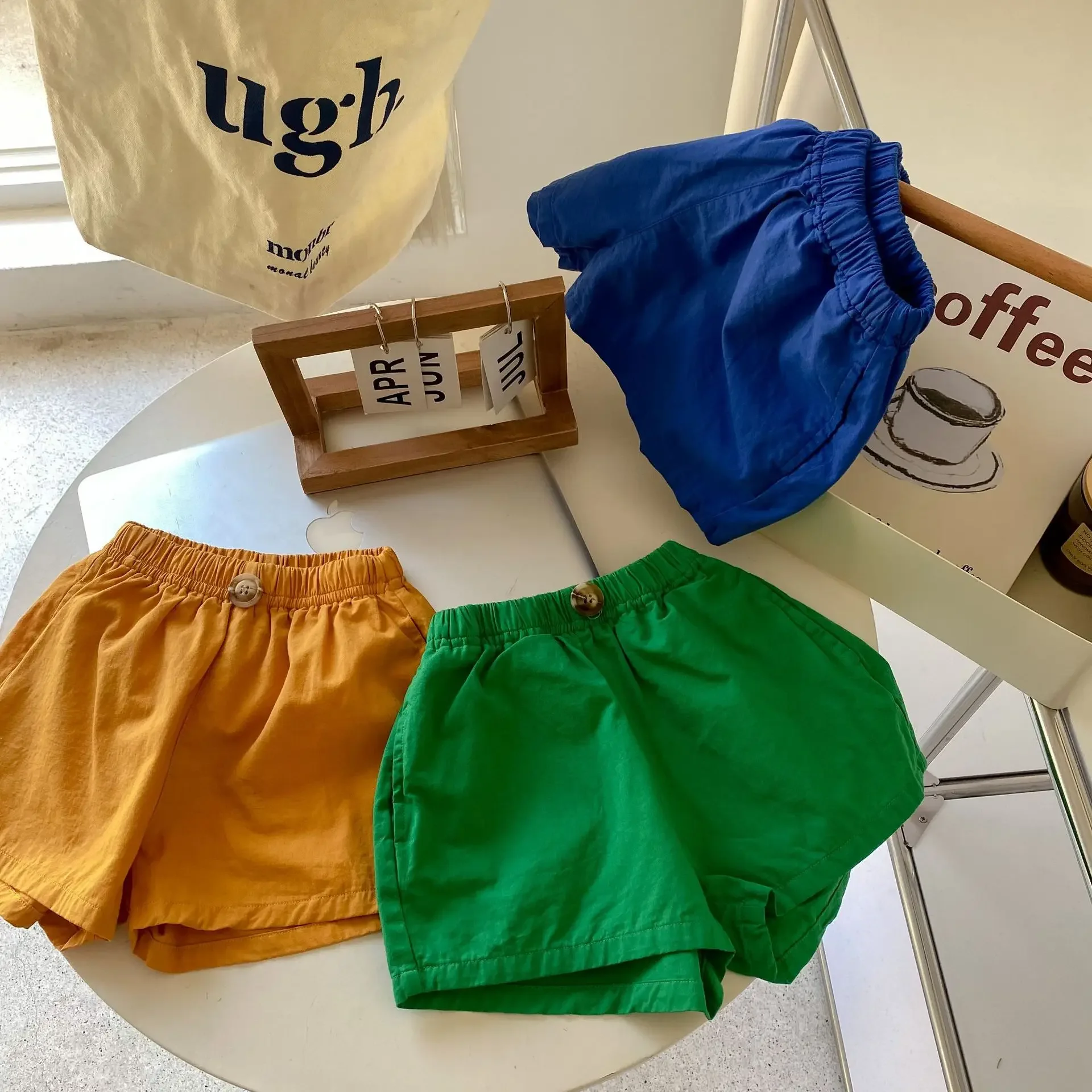 Clearance 110cm 1849B Children Clothes Candy Color Girl Shorts Summer Korean Children's Trousers Washed Cotton Boy Shorts