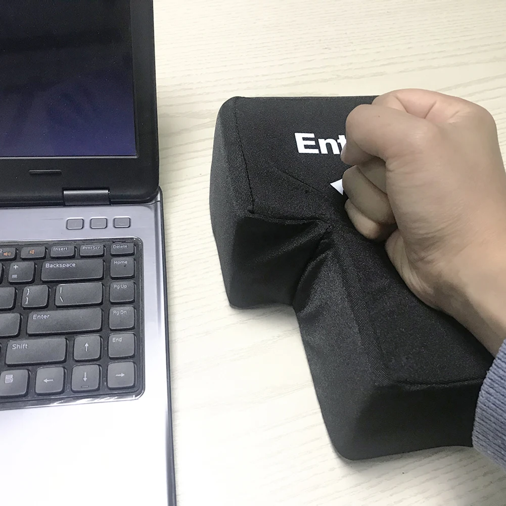 Anti Stress Button Anti-Stress Computer Huge Enter Key Big USB Keyboard Vent Button Pillow Desktop Stress Reliever Cushion USB Big Enter Key