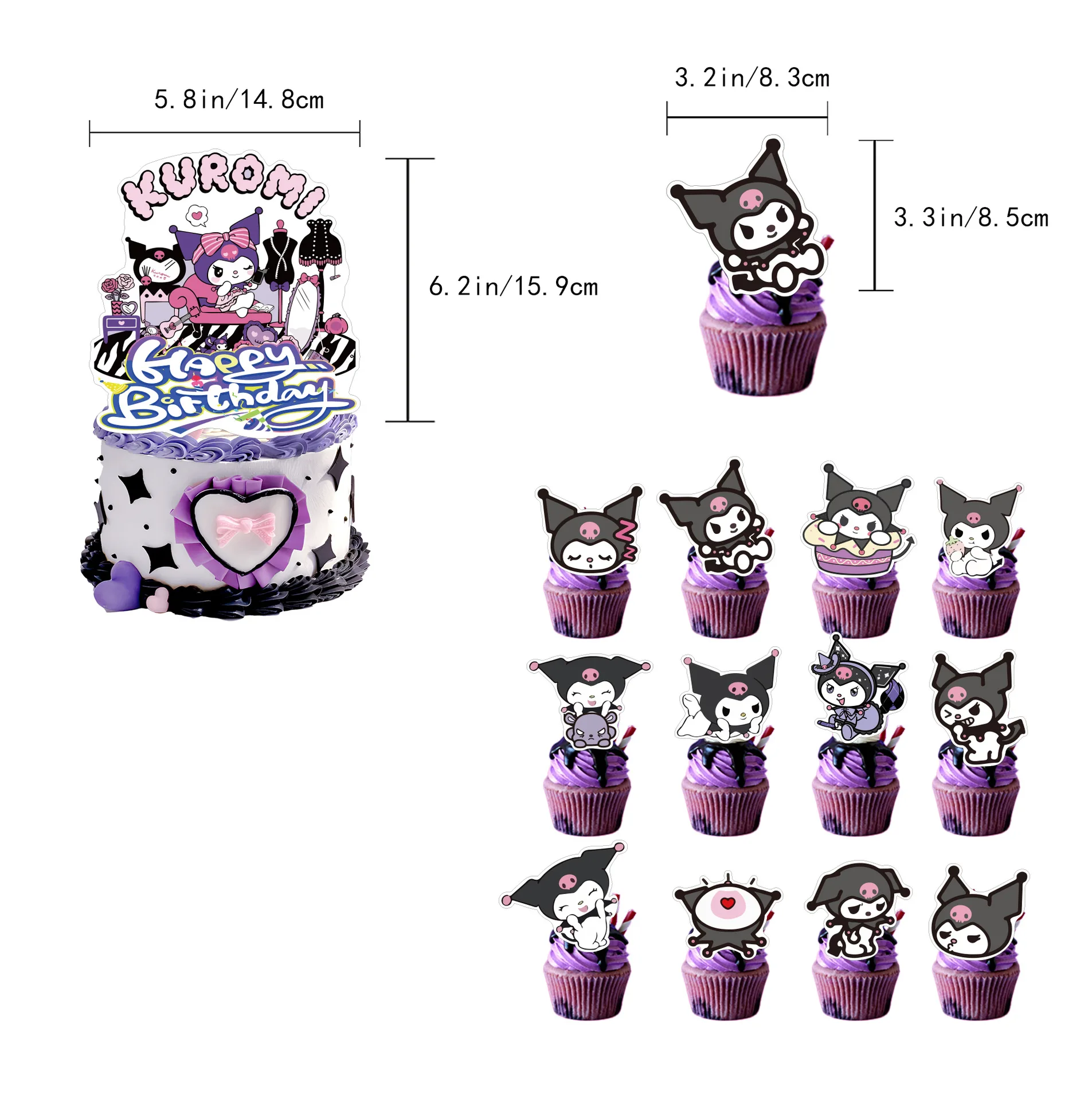 Sanrio Kuromi theme inflatable balloon set for birthday party decoration