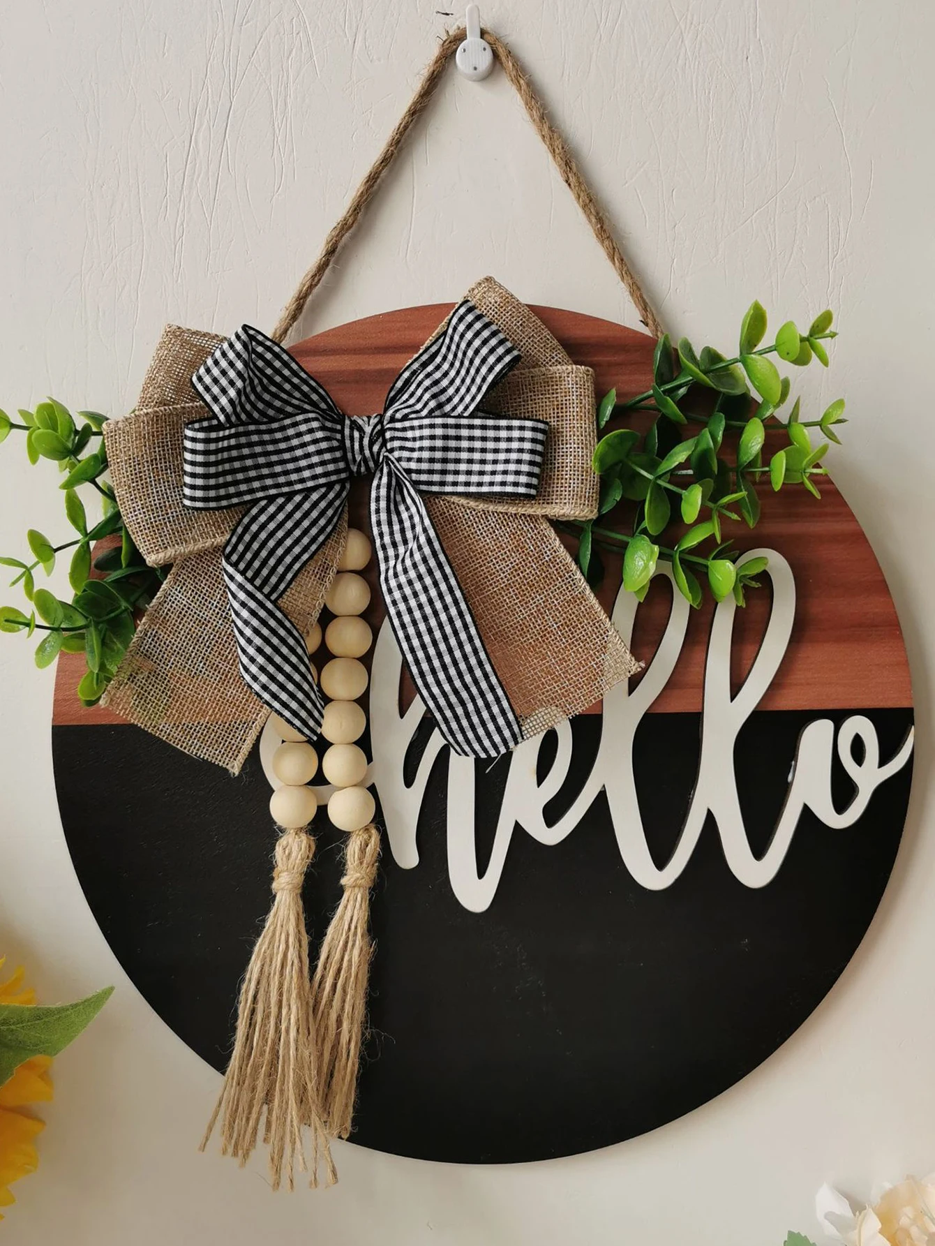 POYHKFD Cartello per la Casa in Legno per Decorazioni da Parete, Lettere per la Casa in Legno con Ghirlanda, Cartello per la Casa Lettere Appese in Legno Decorazioni Decorative per Pareti, Ghirlande