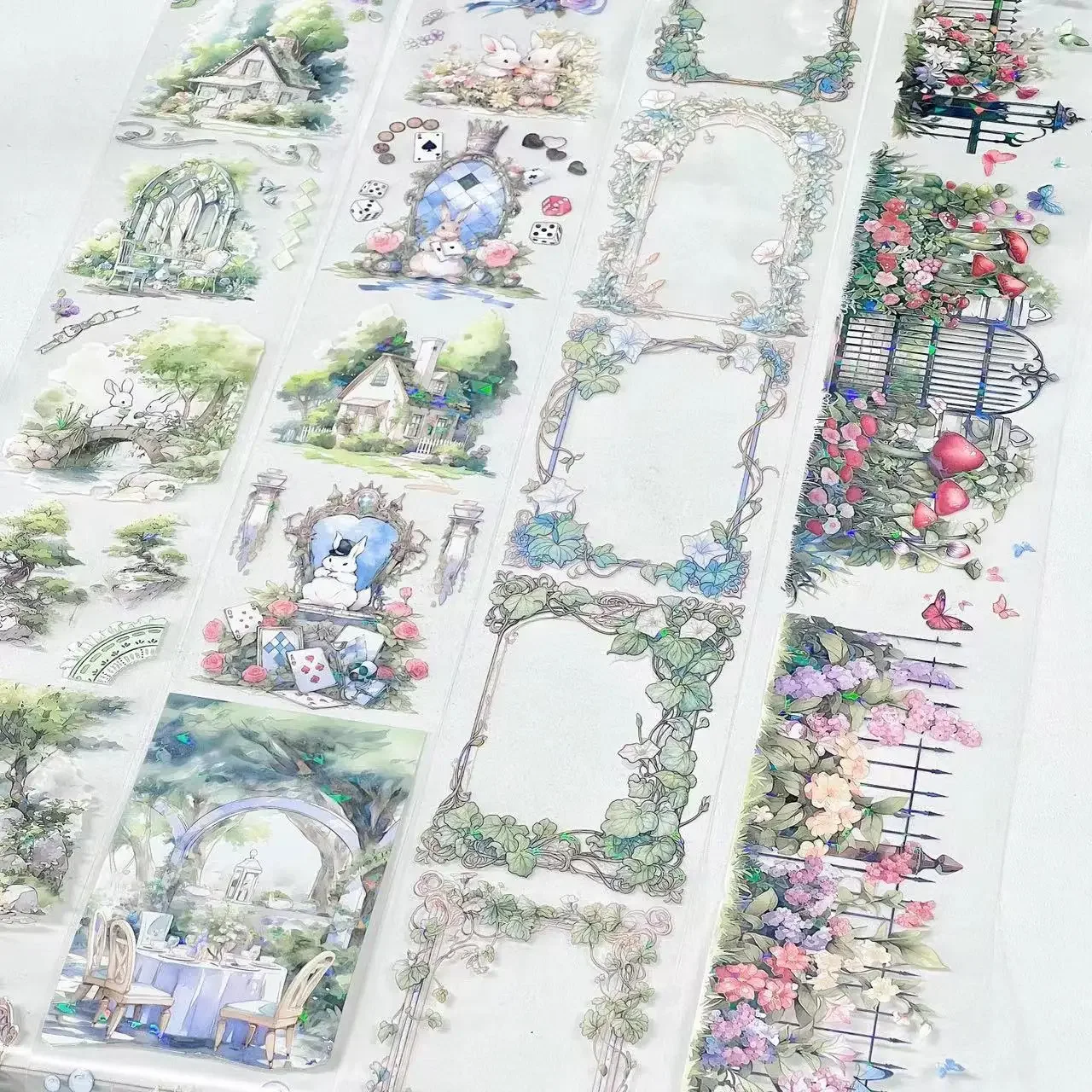 Flower Plant PET Decorative Masking Tape 2M/Roll Aesthetic Collage Landscape Stickers Scrapbooking Journal Stationery
