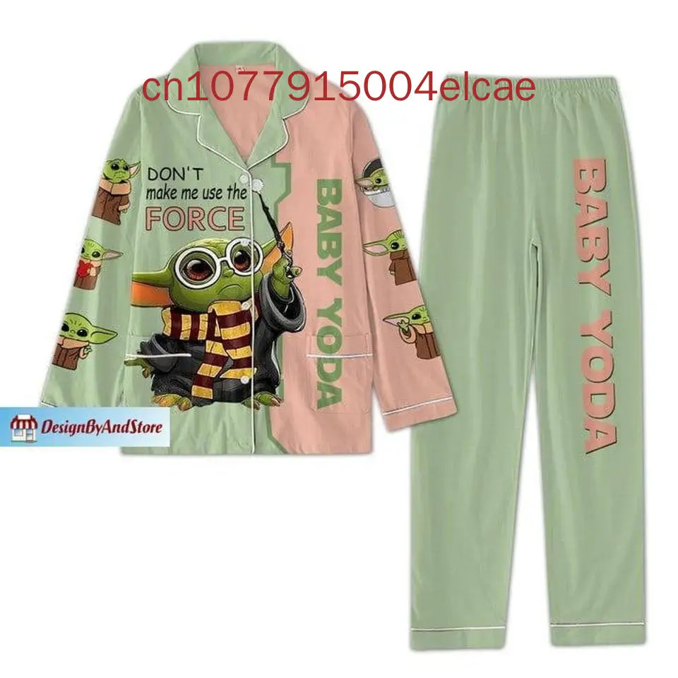 Christmas Baby Yoda Pajamas Disney 3D Printed Casual Men's and Women's Long Sleeve Shirt Pajama Set 2
