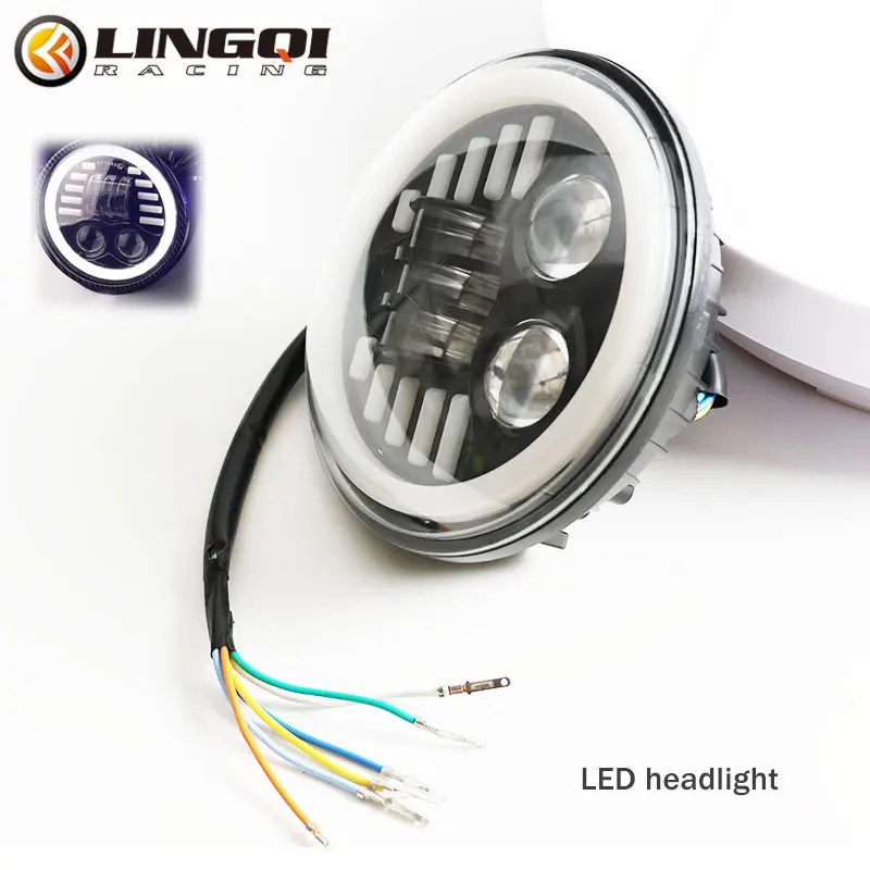 

Фара LINGQI для гоночного мотоцикла, лампа с бортами IP67, фары, фары для большинства питбайков, внедорожных велосипедов, аксессуары для мотокросса, запчасти