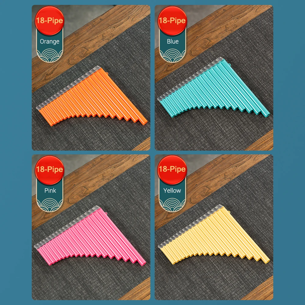 18 Pipes Pan Flute ABS Resin C Key Panflute Easy Learning Children Beginner Music Woodwind Instrument Gift Carry Bag