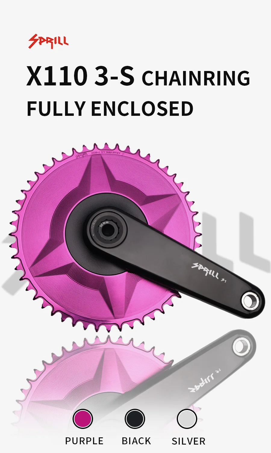 wuzei シマノ4アームクランク用 ナローワイドチェーンリング 44T