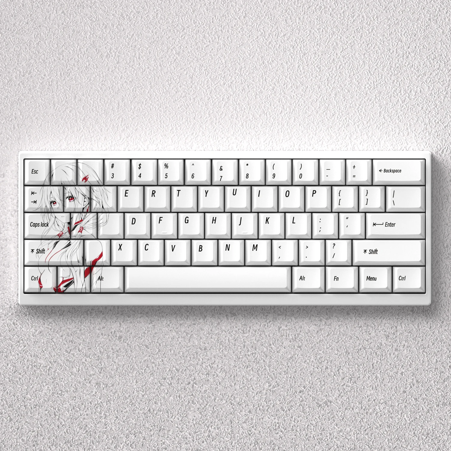 74 키 Yuzuriha Inori Keycaps 길티 크라운 귀여운 애니메이션 Keycap PBT 염료 하위 Chreey 프로필 Cherry MX 스위치 용 일본어 Keycap