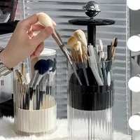 Automatic Lifting Makeup Brushes Holder Dustproof Makeup Brush Holder Lipstick Eyebrow Pen Holder Desktop Makeup Container 2