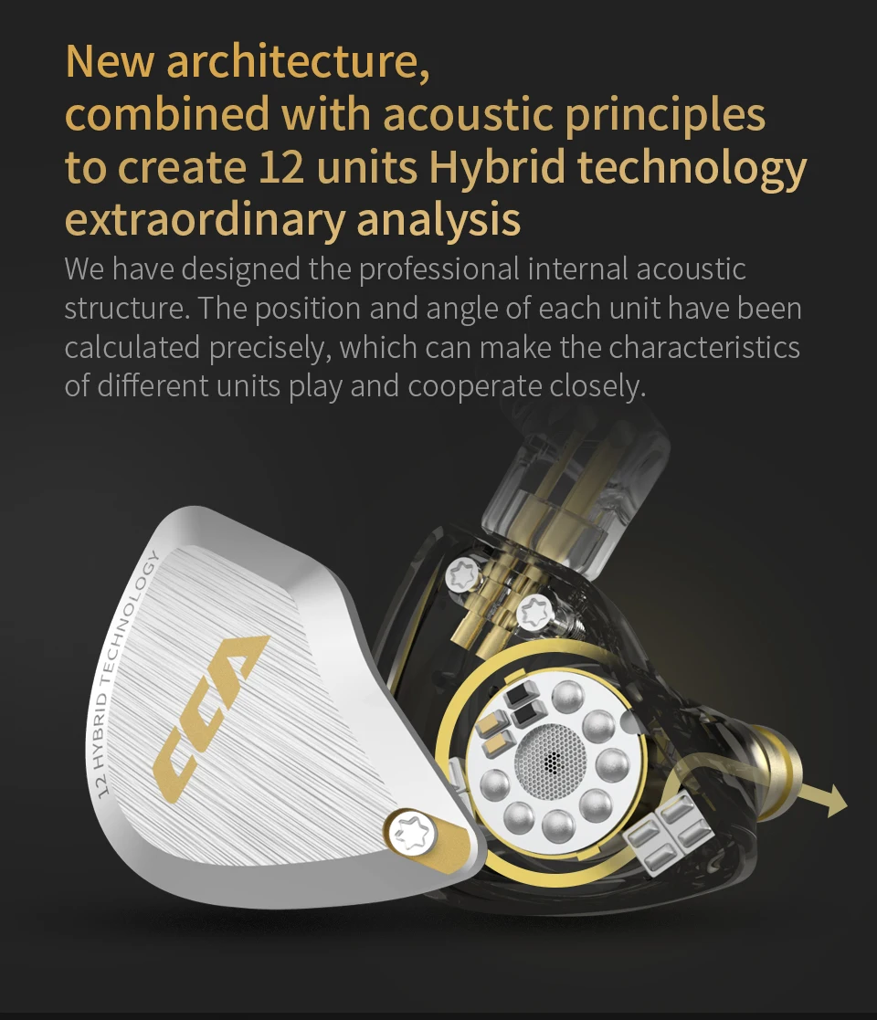CCA C12 ̾ , 5BA + 1DD ̺긮 HiFi IEM ̾, 12 ̹    ׷  ̾, ǰ