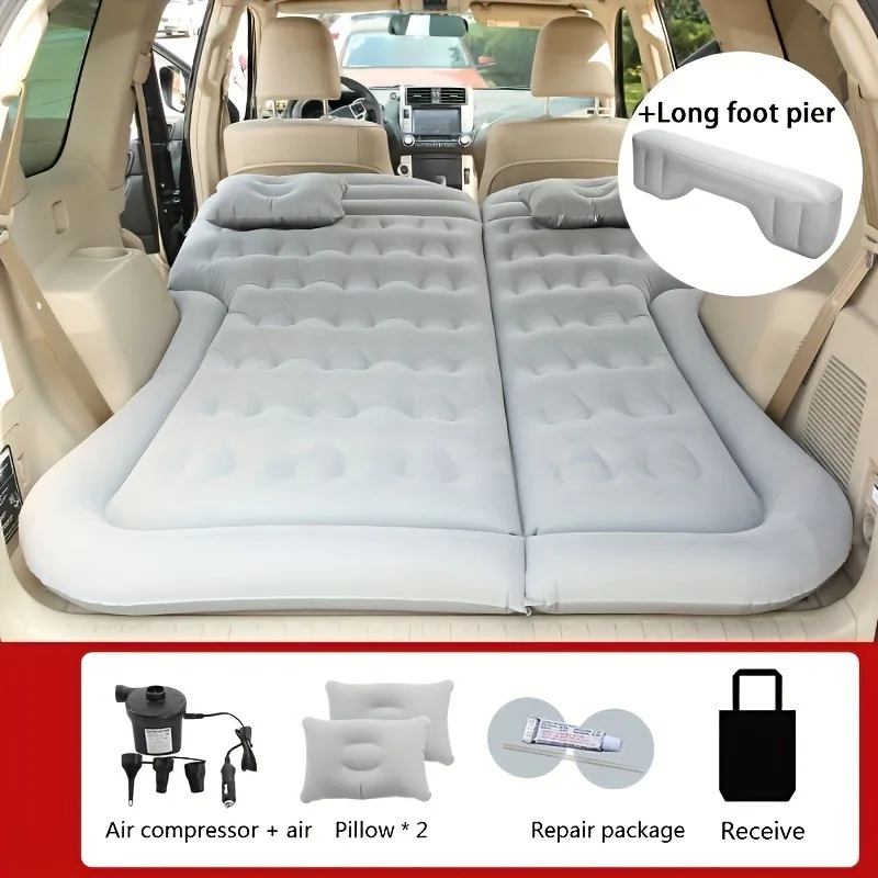 

The Ultimate Camping Bed: SUV/RV Air Mattress With Cushion Pillow & Air Pump - Inflatable & Thickened For Maximum Comfort!