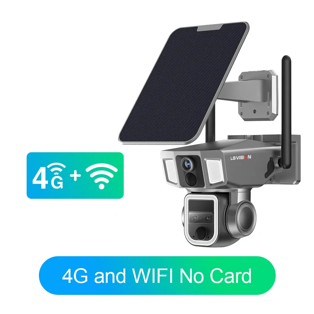 LS VISION-كاميرا أمان شمسية خارجية ، 4G وwi-fi ، 1...