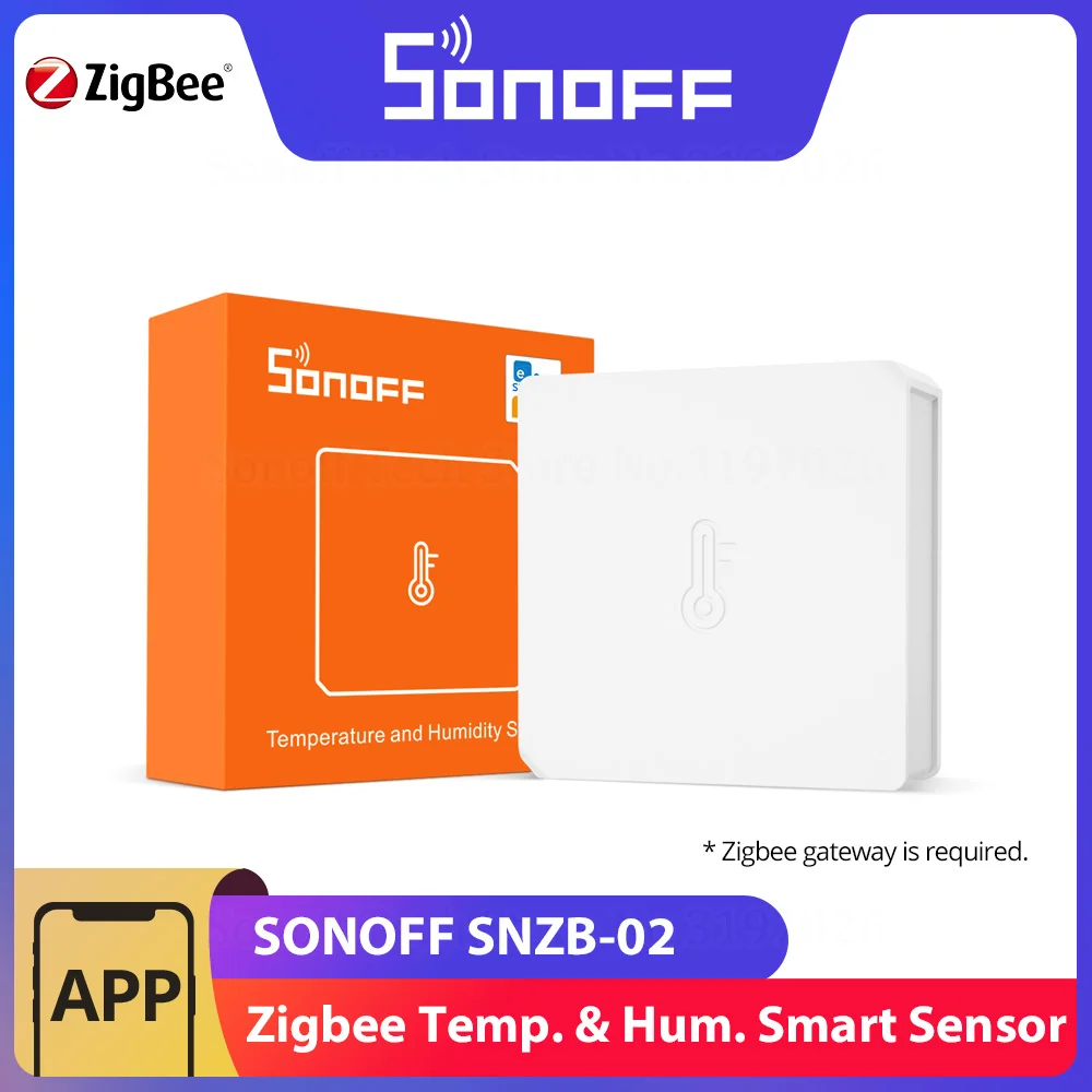 SONOFF SNZB-02 ZigBee 3.0 Temperature Humidity Sensor Work with ZBBridge-P Support Real-time Data Check via eWeLink APP IFTTT zigbee temperature humidity sensor