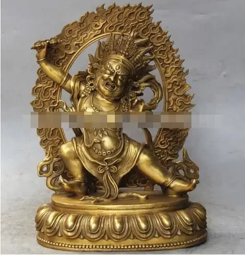 

9.8 Тибет Тибетский буддист Vajrapani (Chana Dorje) бронзовая статуэтка Будды