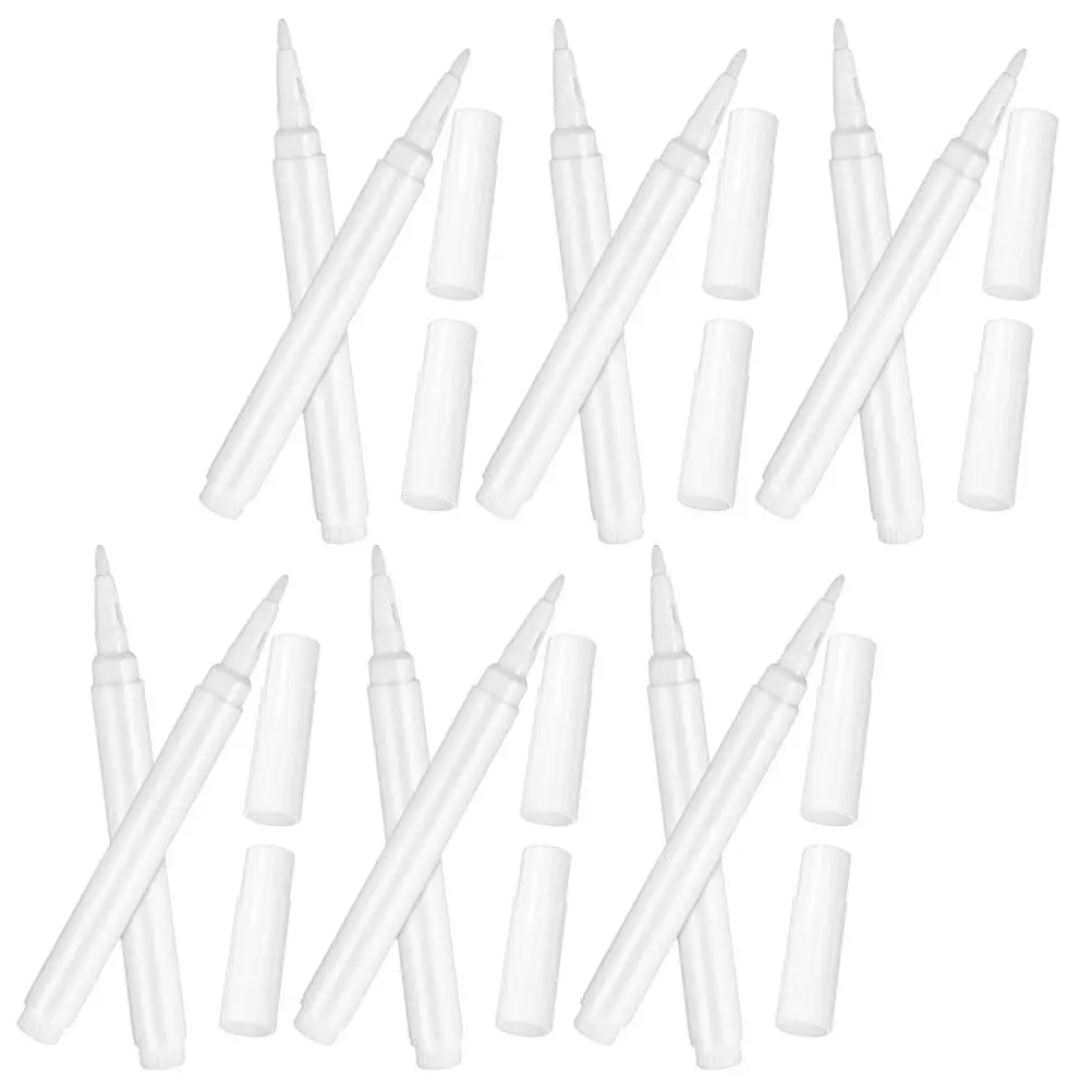 12Pcs 간단한 디자인 액체 분필 마커 유리창 거울 교실 비스트로 사무실 사용을위한 흰색 지울 수있는 칠판 펜