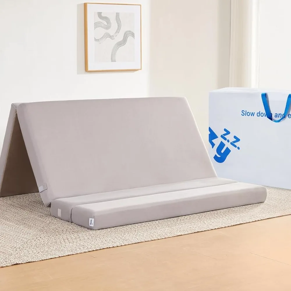 

Foldable Mattress 4Inch Folding Mattress Fold Out Floor for Adults Guest Camping With Headrest Sleeping Bedroom freight free