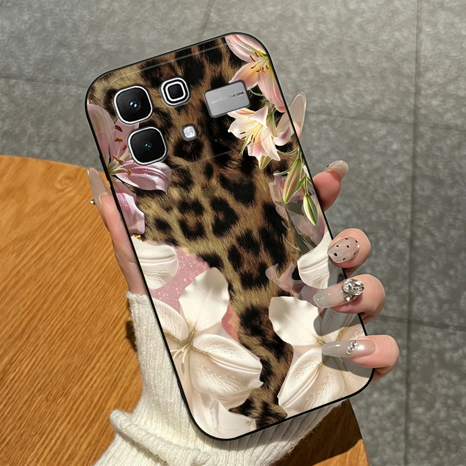 Pretty Flower Leopard Print Non-Slip Matte Silicone Case - Stylish Protective Shell