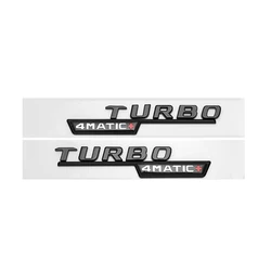 3D ABS Chrome Black Emblem Letters Badge Car Sticker - Premium Accessories (Black TURBO 4matic P)