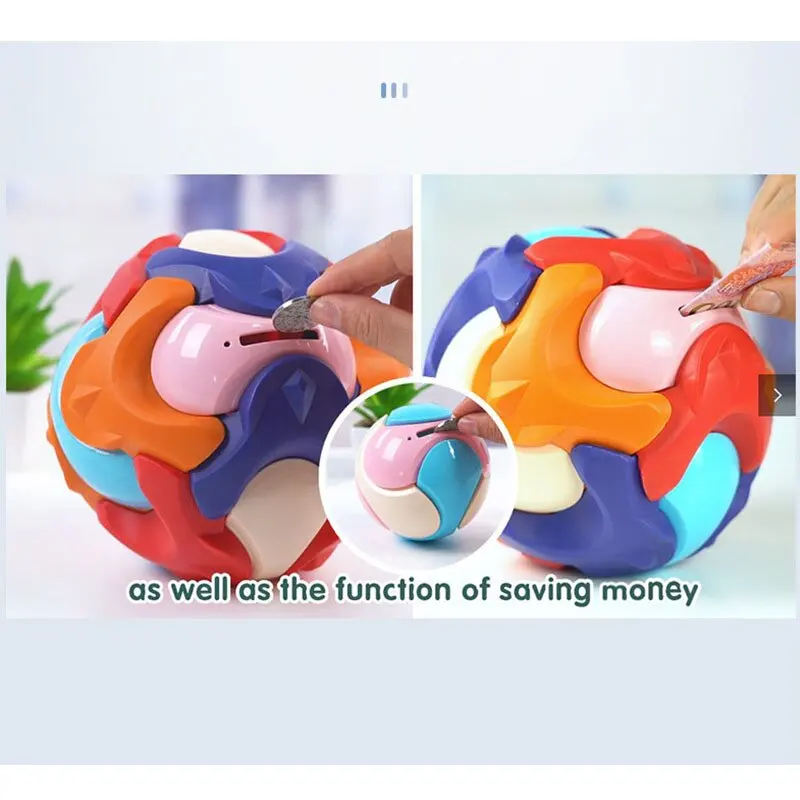 

Puzzle Assembly Ball Piggy Bank Money Box Saving Favors Game Creative Intelligence Block Developmental Toy