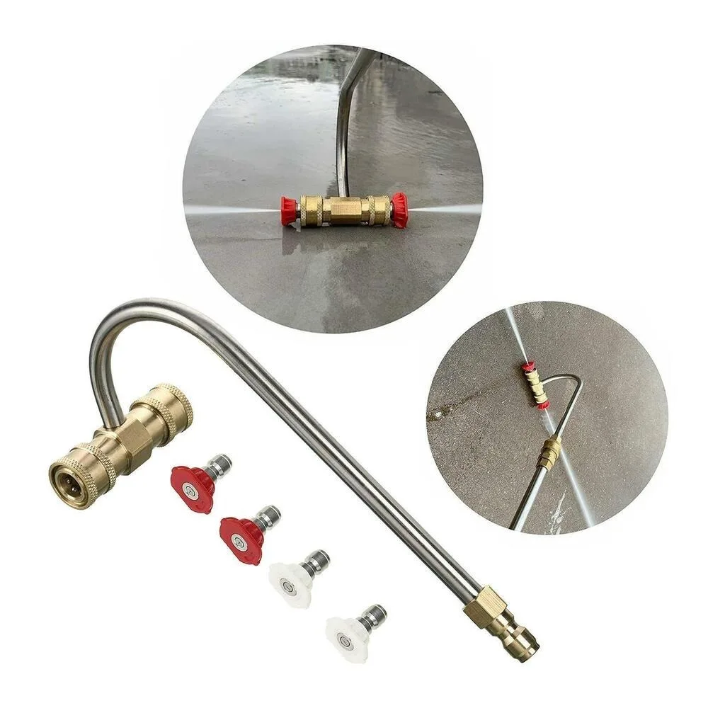 

Outdoors Tool Sewer Pressurised Bending Pressure Pipe Cleaner Nozzle Head Water Pipe