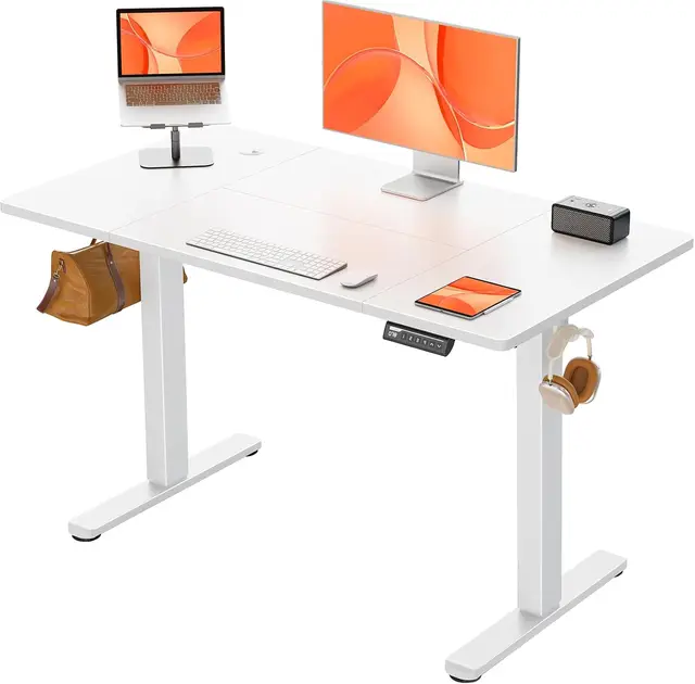 Electric Standing Desk, Height Adjustable Desk 120 x 60cm, Computer Desk with 4 Memory Smart Pannel, Home Office Desk wit