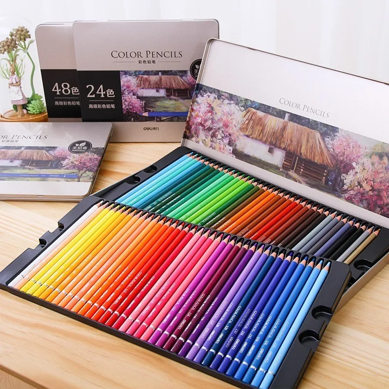 Art 36/48/72 Colors Professional Colored Pencil Set Iron Box Drawing Colored Pencil For Drawing Painting Sketch School Supplies