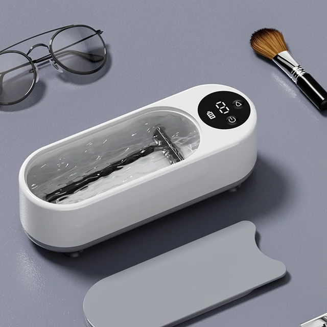 Ultrasonic Retainer Cleaner Machine Multifunctional Glasses Cleaner High Frequency Vibration USB Rechargeable for Coins Dentures 4