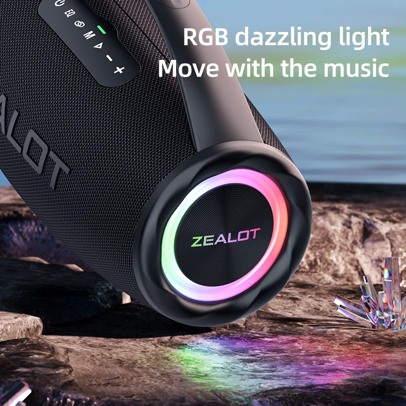 ZEALOT S97 80W Bluetooth Speaker Portable Speaker with Bluetooth 5.2, Portable Handle, 18-Hour Playtime, for Party, Camping 5
