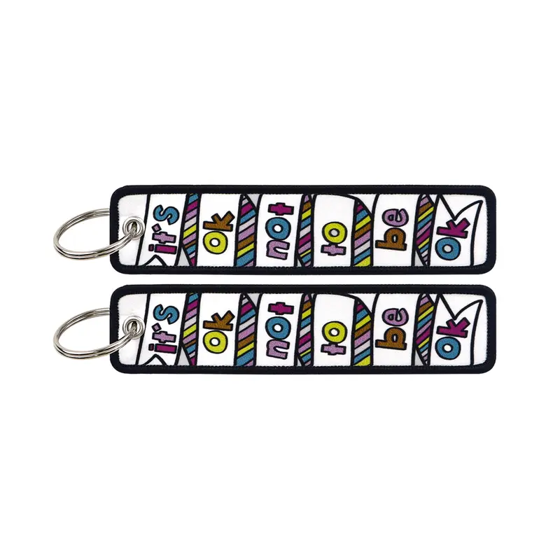 1pcs Computer Pop-up Window Quotes Embroidered Keys Tag Keychains For Motorcycles Backpack Fashion Key Ring Accessories Gifts - Image 73