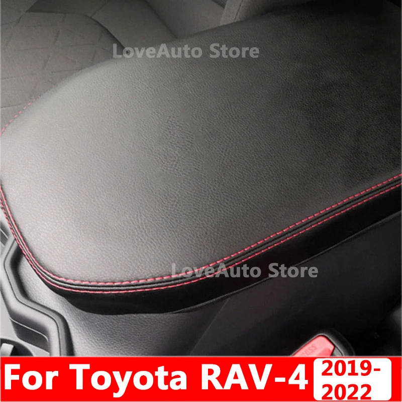 

For Toyota RAV4 RAV-4 XA50 2019 2020 2021 2022 Central Armrest Box Protective Leather Cover Interior Decorative Pad Accessories