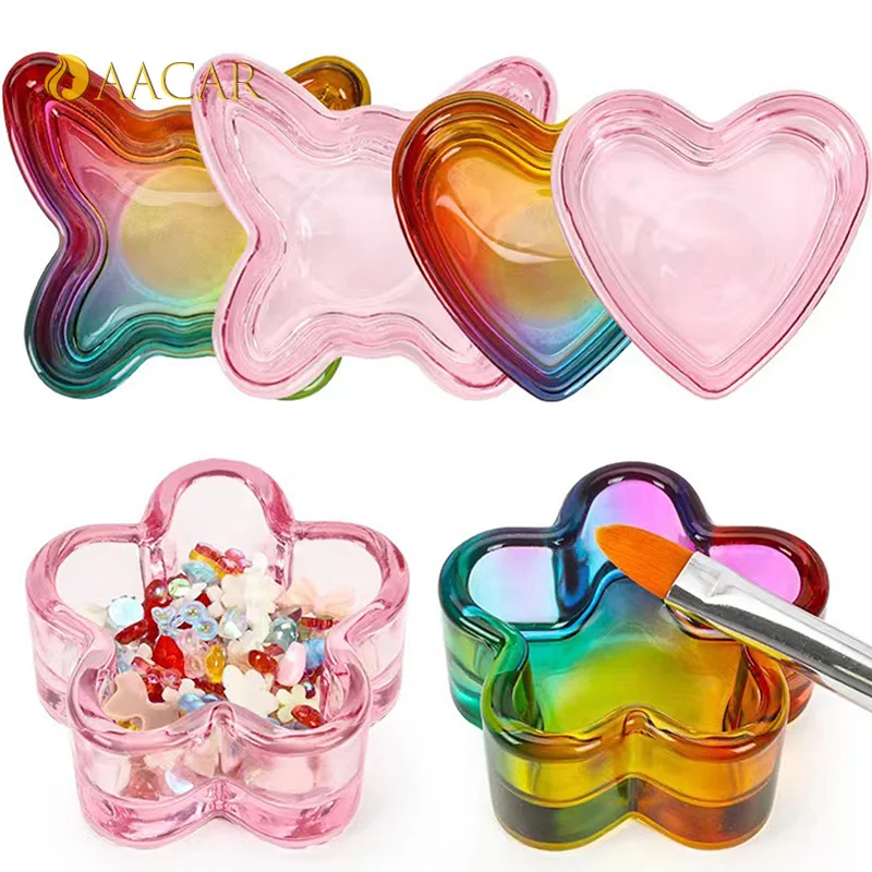 Crystal Glass Acrylic Powder Liquid Nail Cup Colorful Pen Washer Cup Bowl Cup Holder Equipment Nail Art Tools Without Cover 6