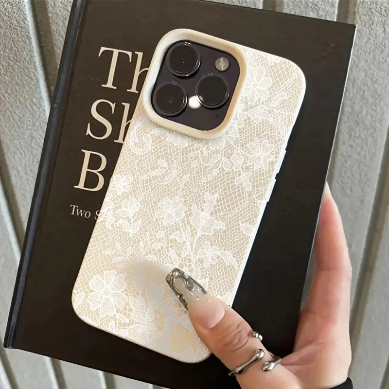 Elegant White Lace Floral Phone Case