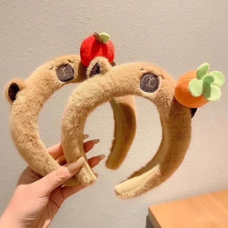 1-20PCS Headband INS Plush Capebala Hair Hoop Capybara High Cranial Top Wash Headband Cute Hair Accessories for Children