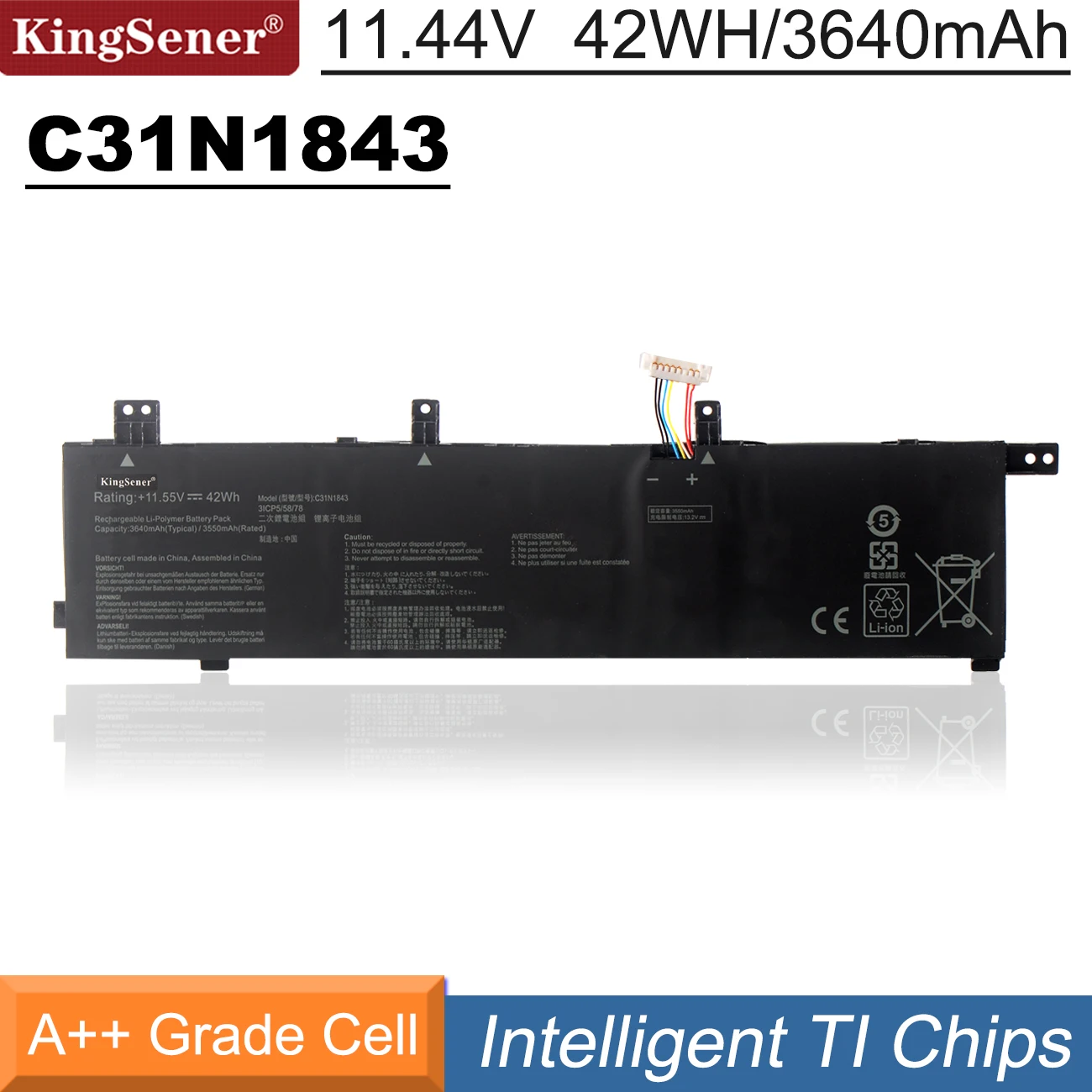 Kingsener C31n1843 Bateria do Portátil para Asus Vivobook X432fa X532fl S14 S432 S432fa S432fl S15 S532 S532fa S532fl 0b20003430000