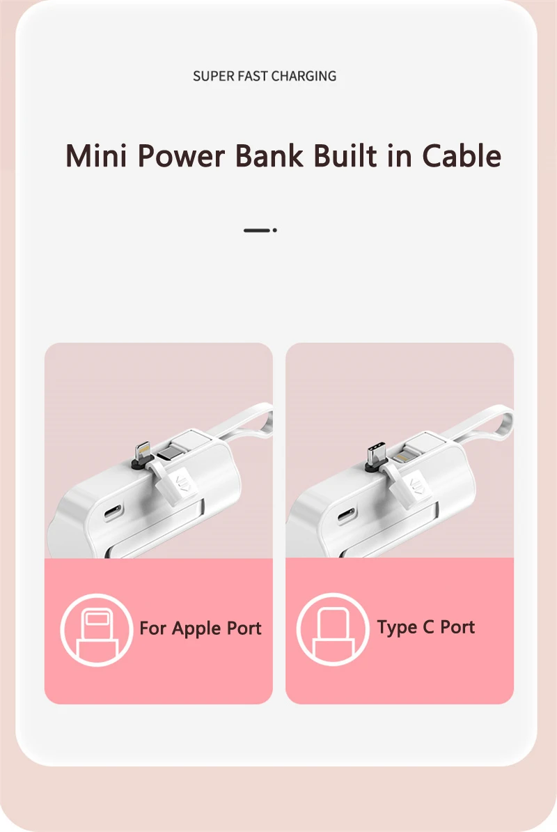 Mini Power Bank 5000 Mah External Battery Charger For Smartphones_voghion.com