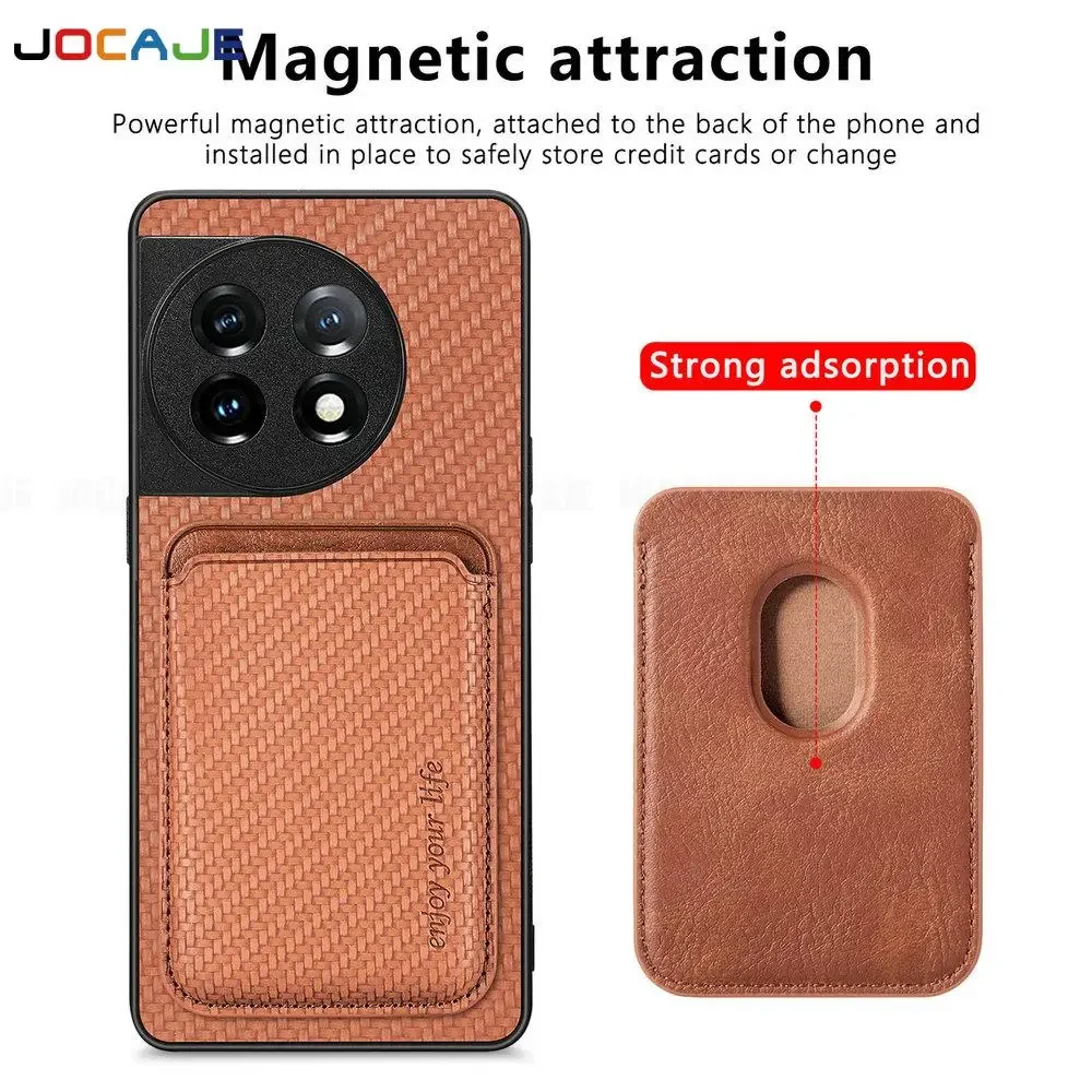 Magnetic Leather Card Holder Case with Magsafe Wireless Charging Compatibility