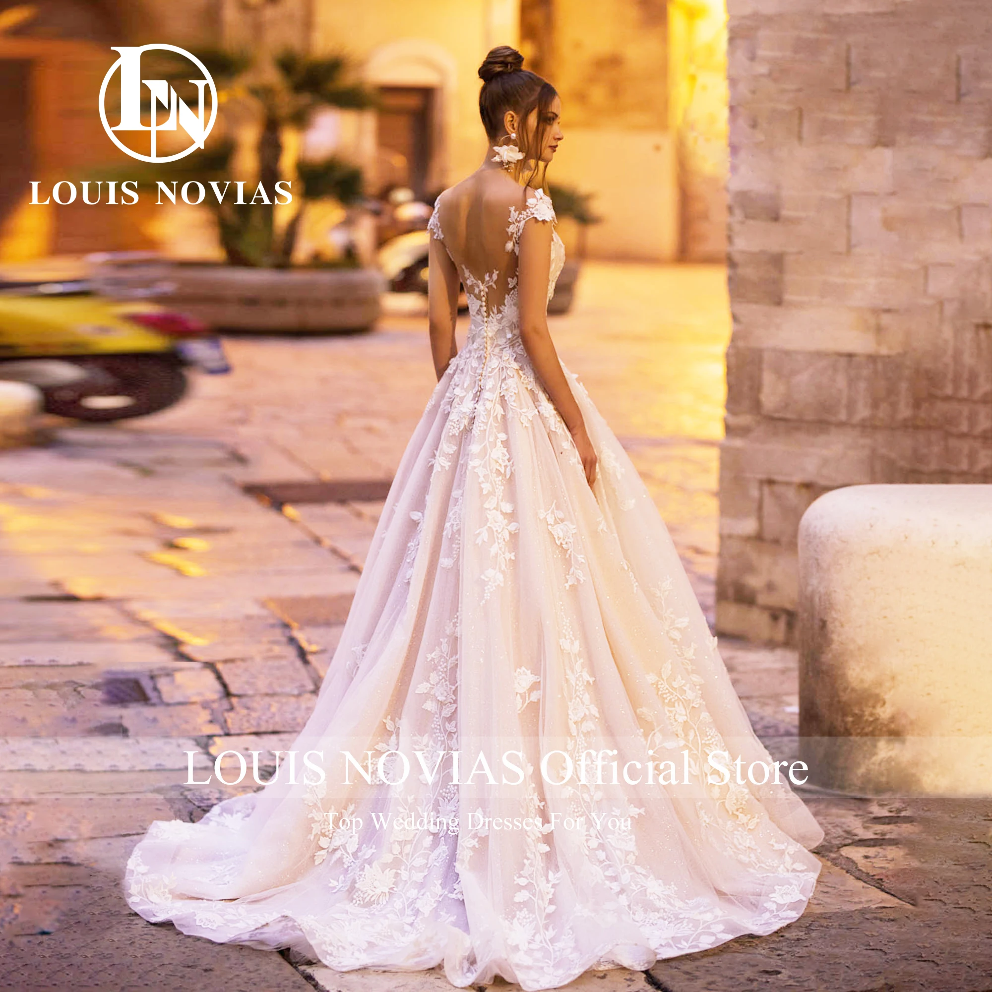 LOUIS NOVIAS Romantic Wedding Dresses For Women 2023 Off Shoulder Backless Appliques Sweetheart Wedding Gown Vestidos De Novia