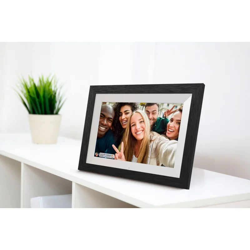 Frameo Wooden Frame Touch HD Cloud Digital Photo Frame 10-Inch IPS Screen 16G