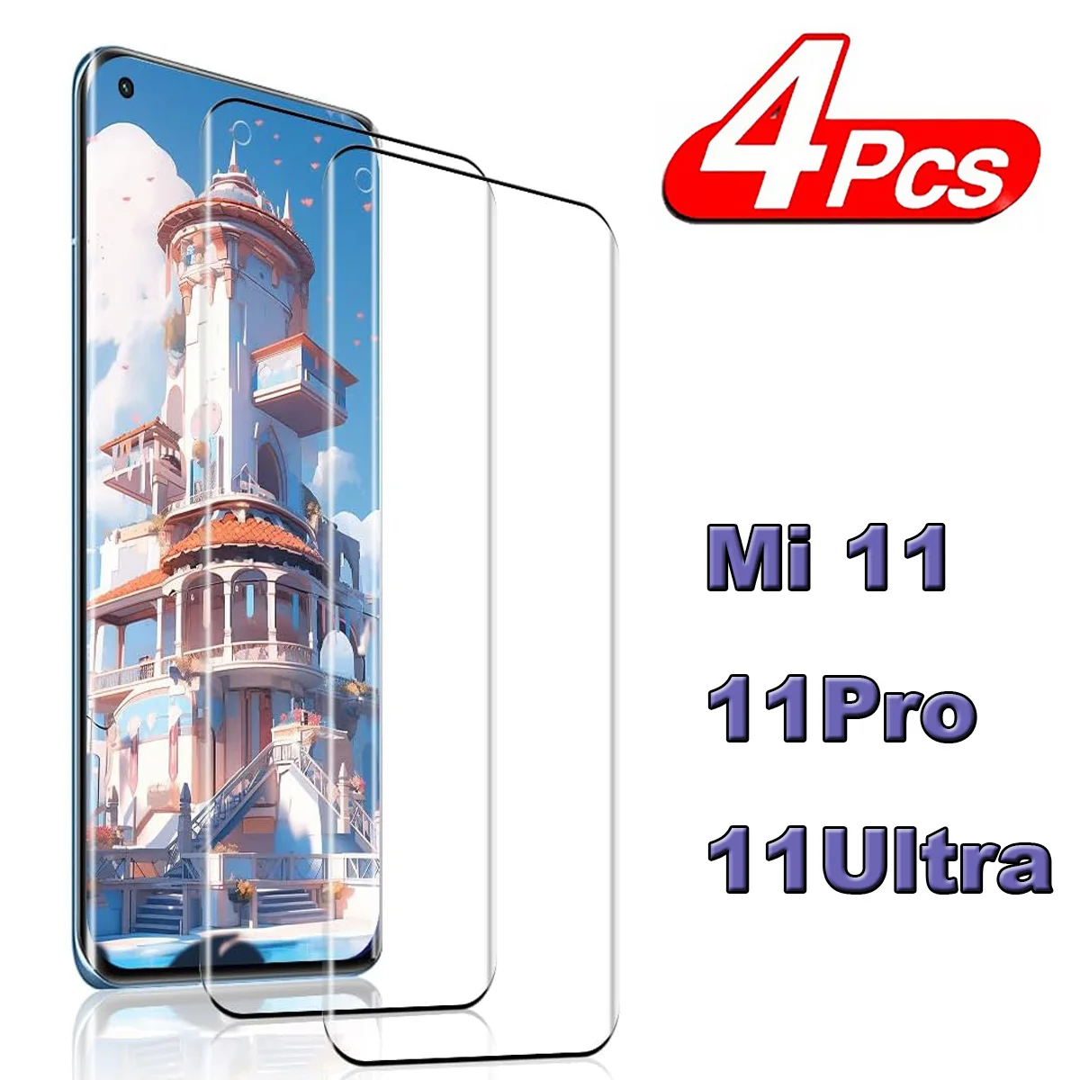 

2/4Pcs 3D Curved Protective For Xiaomi 12 Pro 11 Ultra Screen Protector Glass